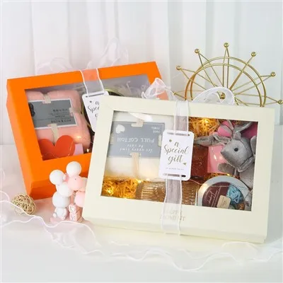 Caixa de presente de papel com tampa e base